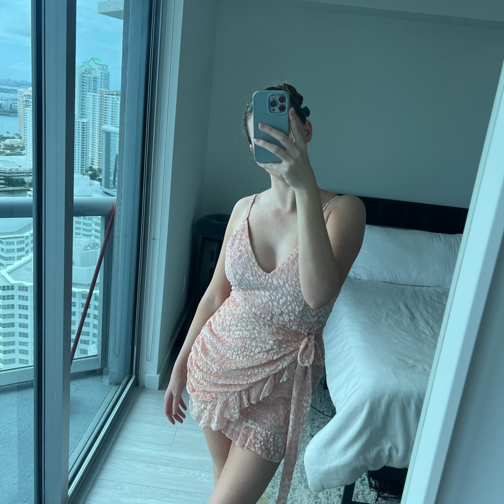 Hello Molly Velvet Pink Wrap Dress